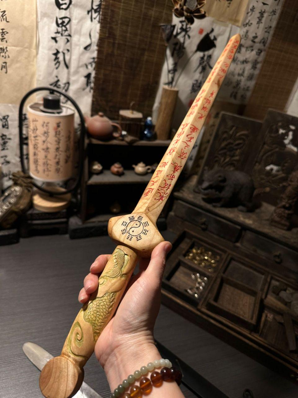 Peach Wood Sword Blood-Sealed Spirit Slayer Taoist Exorcism Weapon