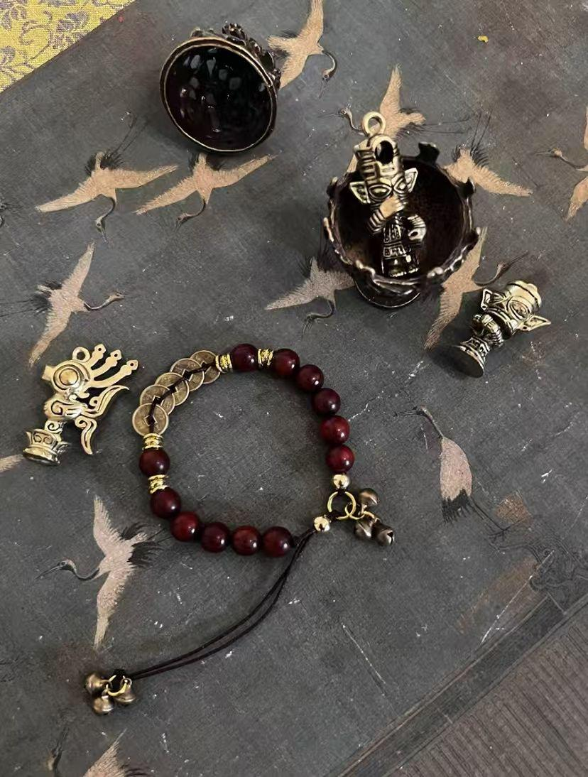 Rosewood Qianqiuguan Bracelet Taoist Spiritual Meditation Premium Wood Jewelry