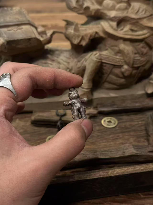 Backlash Silver Puppet Pendant Ancient Taoist Reversing Harm Spiritual Defense Talisman