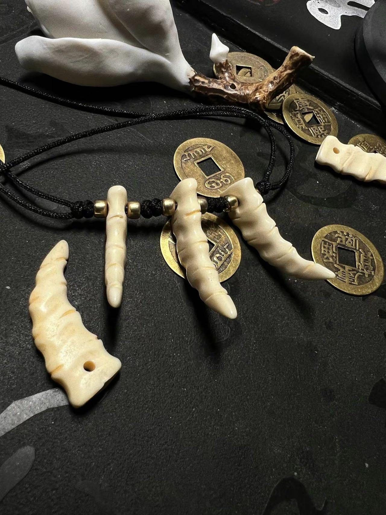 Evil Hunter Tooth Necklace Taoist Sacred Talisman Spiritual Protection Energy Cleansing