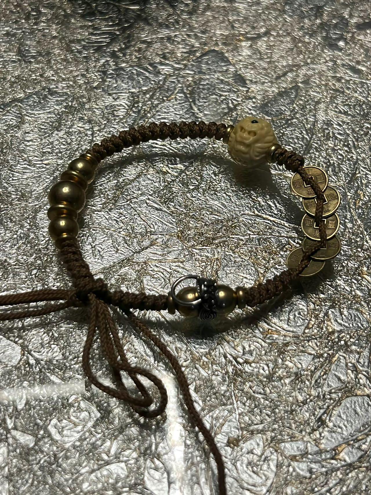 Five Emperors Bracelet Ancient Dynasty Coins Feng Shui Taoist Protection