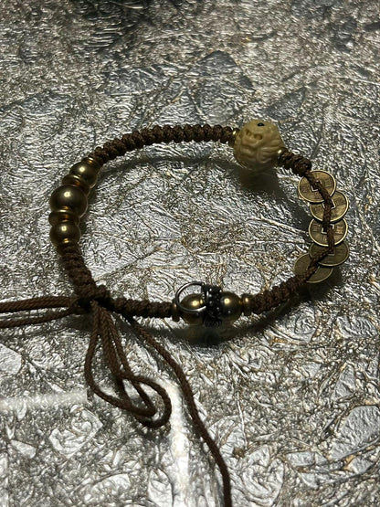 Five Emperors Bracelet Ancient Dynasty Coins Feng Shui Taoist Protection