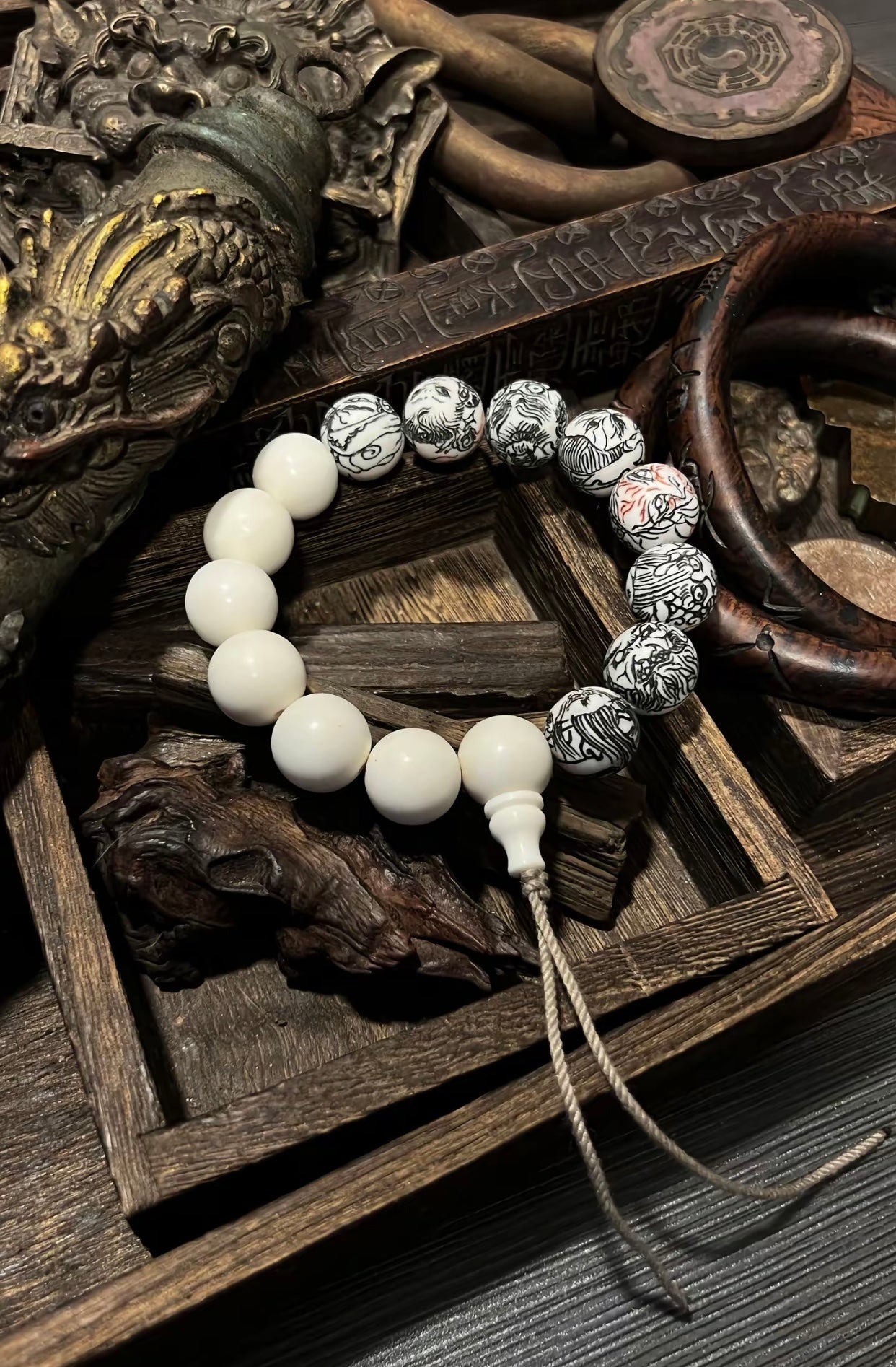 Jade Pivot-Hunter's Chalcedony Goat Jade Rosary Strings