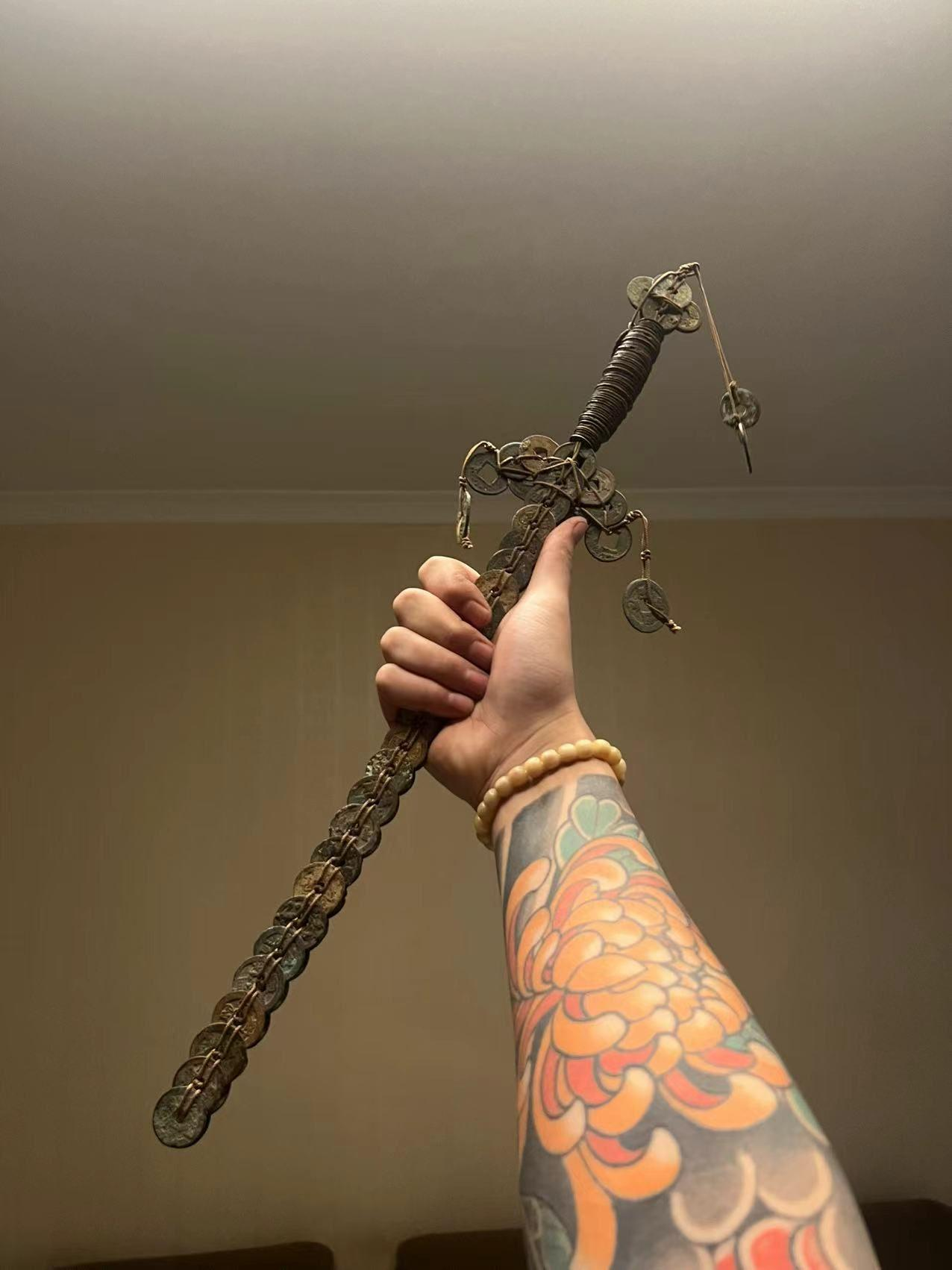 Long Copper Coin Sword Dual Power Talisman Snake Coin Feng Shui