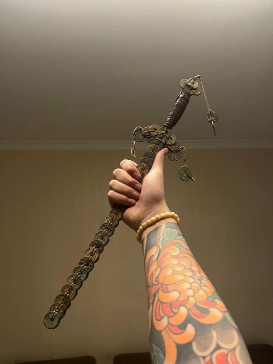 Long Copper Coin Sword Dual Power Talisman Snake Coin Feng Shui