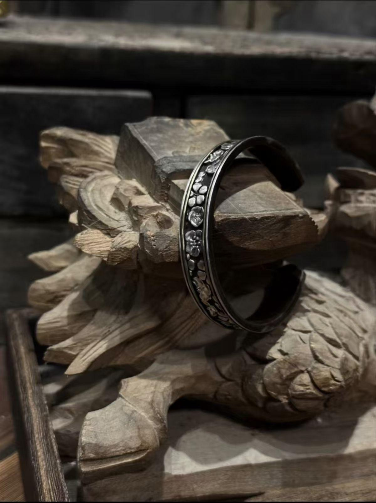 Peach Blossom Bracelet Taoist Love Charm Silver Spiritual Talisman