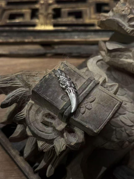 Silver Tooth Pendant Spiritual Protection Talisman Quantum Dao Chain Energy