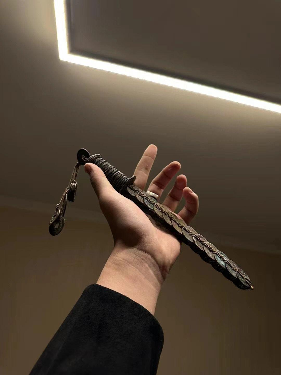 Small Copper Coin Sword - Pocket Talisman of Feng Shui Defense