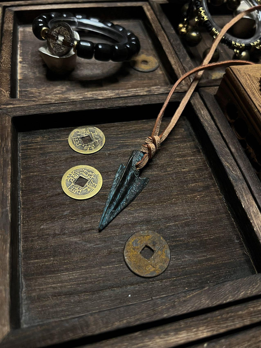 Stopper Yakari Bronze Arrow Pestle Pendant Taoist Spiritual Protection Feng Shui