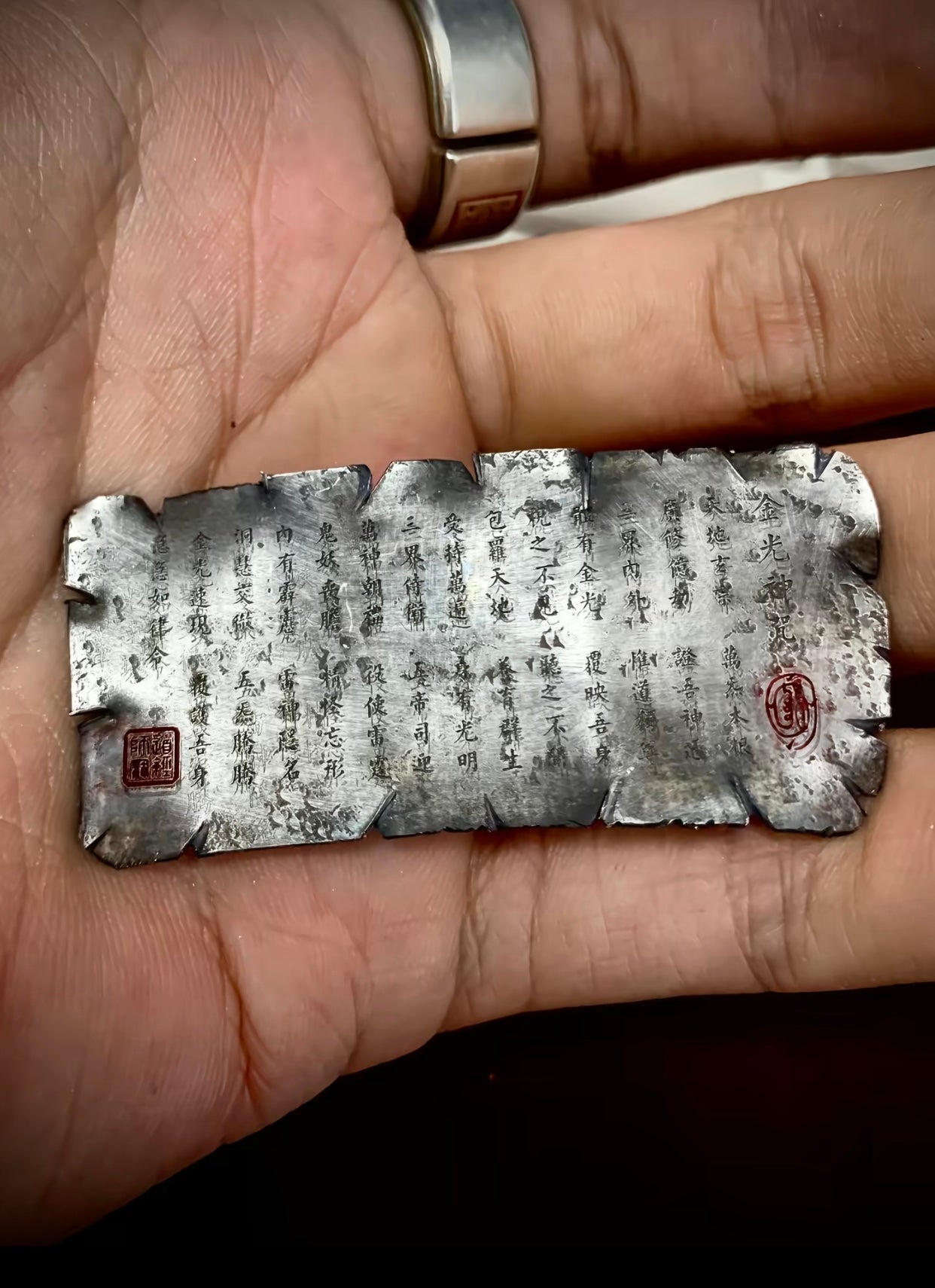 Taoist Scroll Necklace: Protection & Career Promotion Talisman Pendant