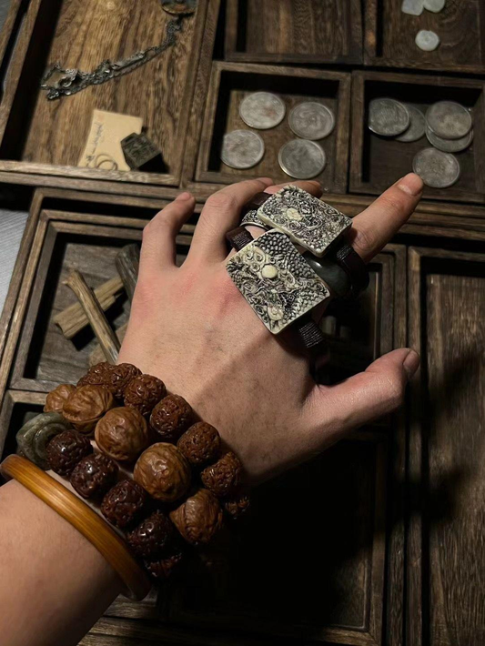 Yak Bone Hand Card Tibetan Prayer Protection Spiritual Talisman