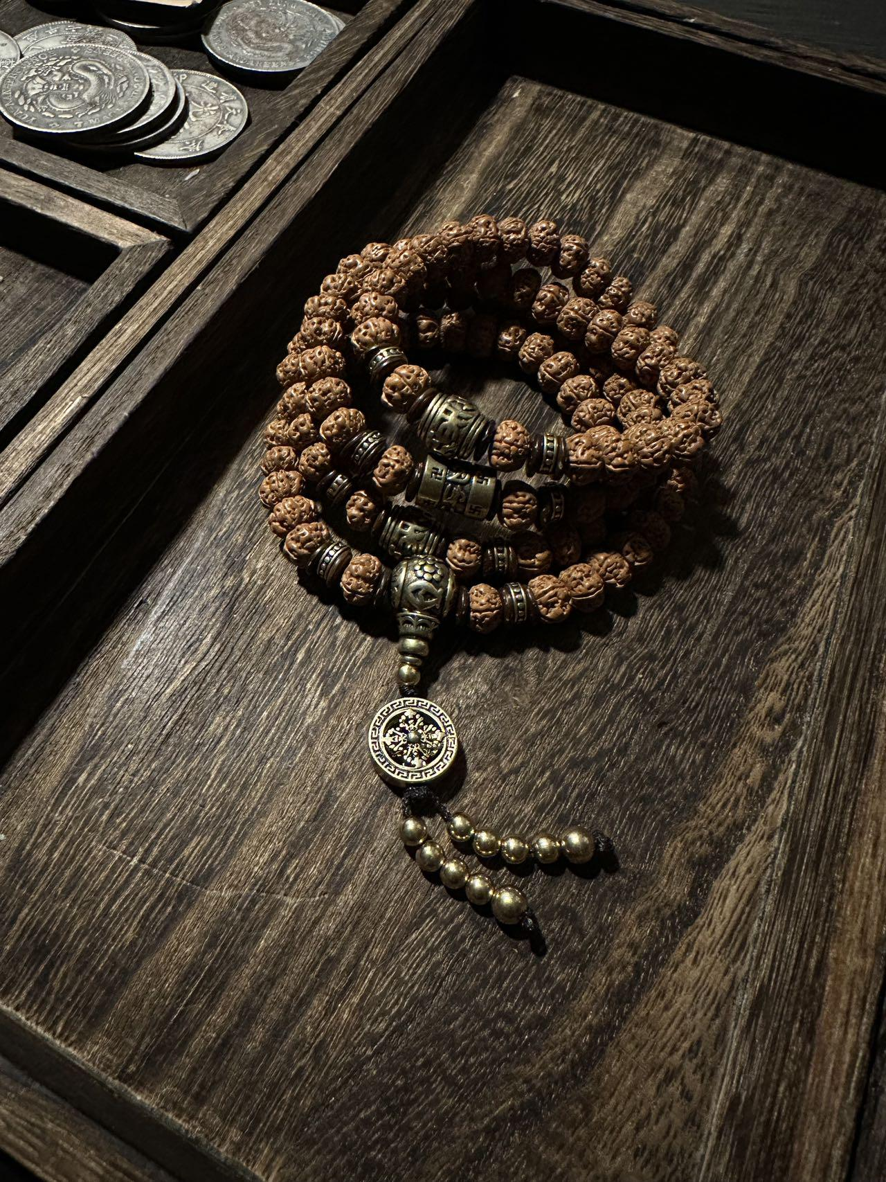 Yin Yang Double Sandalwood Bracelet Taoist Balance Spiritual Harmony Protection