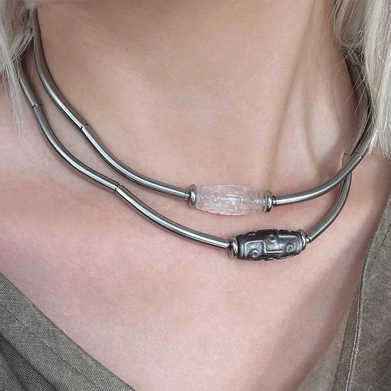 Tibetan Dzi Energy Core Necklace