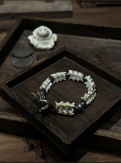 Snake Bone – Golden Scale Bracelet: Serpent Wisdom and Protective Power